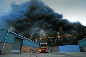 Fire from combustible dust in manufacturing
