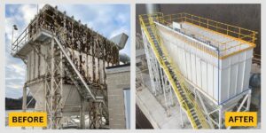 Limestone Barge Dust Collection Before & After