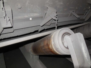 Damaged conveyor skirting